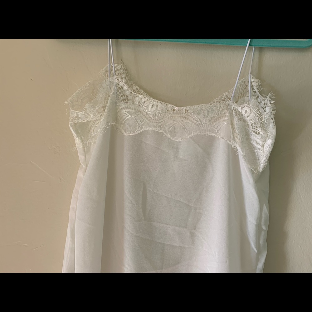 WHITE SILK LACE CAMI - Picture 5 of 6